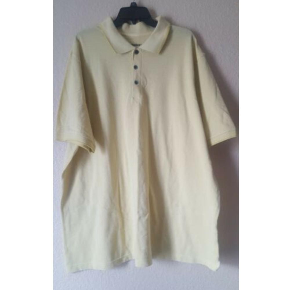 NWOT KingSize Men's Big & Tall Polo Shirt Pastel Yellow Short Sleeve Size 2XL